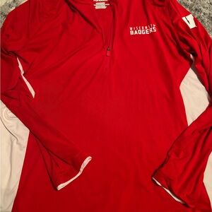 Wisconsin Badgers Fanatics Red Quarter Zip Pullover